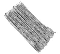 GIYXHU 100 Uds limpiadores de tuberías Tallo de Chenilla Brillo Color DIY Manualidades Decoraciones Tallos de Chenilla(Sliver)