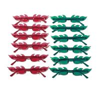 GIYXHU 12 Uds. Gafas de sol con forma llama, gafas coloridas sin montura for fiesta Para Fiestas(Rose red+green)