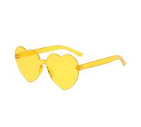 GIYXHU 12pcs lindo gradiente forma de corazón gafas sol sin marco al aire libre tonos coloridos Para Fiestas(Dark yellow)