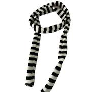 GIYXHU 1Pcs Striped Knitted Scarf Women's Thin And Narrow Long Cotton Warm Scarves Decorative Neckerchief para Llevar A Diario(Black)