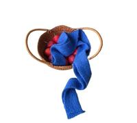 GIYXHU 1Pcs Trendy Thin Scarf Soft Rainbow Color Long Narrow Scarves Neckerchief Neck Warmer Harajuku Knitted Female para Llevar A Diario(Dark Blue)