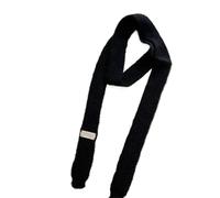 GIYXHU 1Pcs Trendy Thin Scarf Soft Rainbow Color Long Narrow Scarves Neckerchief Neck Warmer Harajuku Knitted Female para Llevar A Diario(Black)