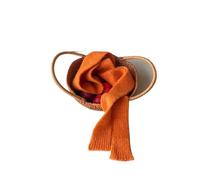GIYXHU 1Pcs Trendy Thin Scarf Soft Rainbow Color Long Narrow Scarves Neckerchief Neck Warmer Harajuku Knitted Female para Llevar A Diario(Orange)