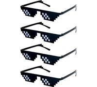 GIYXHU 4/8 Uds. Gafas de sol fiesta, gafas divertidas negras, recuerdos for exteriores, accesorios for fotos cumpleaños for adultos Para Fiestas(4PCS)