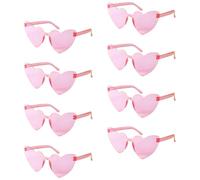 GIYXHU 6/8/10/12 Uds. Gafas de sol for boda, despedida soltera, gafas corazón rosa y rojo, decoraciones for dama honor Para Fiestas(8pcs pink)