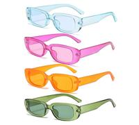 GIYXHU 8 Uds./2 juegos de gafas sol con montura rectangular for mujeres y hombres, Vintage for exteriores Para Fiestas(Color 2)