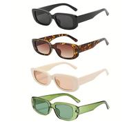 GIYXHU 8 Uds./2 juegos de gafas sol con montura rectangular for mujeres y hombres, Vintage for exteriores Para Fiestas(Color 4)