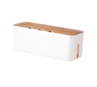 GIYXHU Caja organizadora de Cables for Cable de extensión, Protector contra sobretensiones, gestión de Cables, Corrector, Cubierta organizadora for Escritorio(White L)