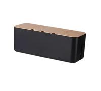 GIYXHU Caja organizadora de Cables for Cable de extensión, Protector contra sobretensiones, gestión de Cables, Corrector, Cubierta organizadora for Escritorio(Black S)