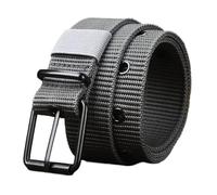 GIYXHU Cinturón De Hombre Cinturón de lona porosa for hombre y mujer, cinturón cuero con hebilla, for deportes al aire libre, ojal for, vaquero, 2 uds(Gray,110cm)