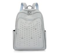 GIYXHU Mochila con remaches Trend Star Mochila con remaches Bolso de mujer Mochila multiusos de viaje(Gray)