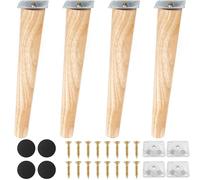 GIYXHU Patas De Madera para Muebles 4 Patas de Madera Maciza for Muebles, Soporte for sofá, Mesa TV, Mueble, estabilizadoras, Antideslizantes, for té, Armario, oblicuas/Rectas(Oblique Feet 25cm)