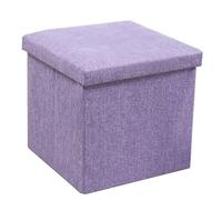 GIYXHU Puff Almacenaje Taburete de Almacenamiento 30cm, Banco Plegable Tela Gran Capacidad for Dormitorio, reposapiés, Asiento Acolchado, puf Organizador artículos Diversos(Purple)