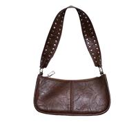 GIYXHU Rivet Bolsa Crossbody Bolso bandolera estilo vintage con correa ajustable y tachuelas for mujer(Coffee)