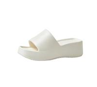 GIYXHU Zapatillas De Baño Zapatillas de verano for mujer de EVA, suela gruesa de 6 cm, for uso informal en casa, zapatillas de una palabra(WHITE,38-39)