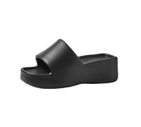 GIYXHU Zapatillas De Baño Zapatillas de verano for mujer de EVA, suela gruesa de 6 cm, for uso informal en casa, zapatillas de una palabra(Black,36-37)