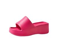 GIYXHU Zapatillas De Baño Zapatillas de verano for mujer de EVA, suela gruesa de 6 cm, for uso informal en casa, zapatillas de una palabra(Rose Red,38-39)
