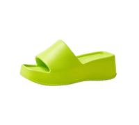 GIYXHU Zapatillas De Baño Zapatillas de verano for mujer de EVA, suela gruesa de 6 cm, for uso informal en casa, zapatillas de una palabra(Green,36-37)