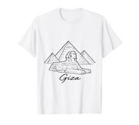 Giza Egipto Pirámides Esfinge Antiguo Faraón Egipcio Historia Camiseta gráfica económica, Hombre, Blanco, S