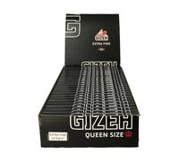 Gizeh Black Queen Size-1 1/4 breit-25 - Cuadernos, 50 hojas de papel de liar, celulosa, 12 x 6 x 4 cm, color negro