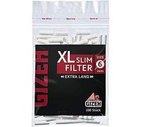 GIZEH - Filtros slim extra largos, 6 mm, 1 paquete con 100 unidades