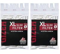Gizeh - Filtros Slim Extra Largos, 6 mm, 1 Paquete con 100 Unidades (Paquete de 2)