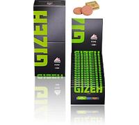 Gizeh - Papel corto, 20 libritos x 100 hojas, cáñamo de lino + Greengo Hydrostone - Natural - Single Wide - Papel rollo