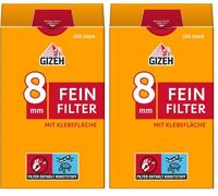 Gizeh Pure - Filtro Fino para Cigarrillos (10 Paquetes x 100 filtros, 8 mm), Multicolor (Paquete de 2)