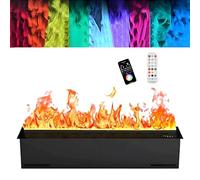GIZMIT Chimeneas de Agua atomizada, Chimenea eléctrica de Vapor de Agua, Chimenea con Efecto de Llama 3D LED Multicolor, Control táctil/Remoto/aplicación Remotecontrol-100cm