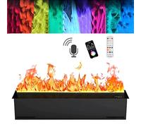 GIZMIT Chimeneas de Agua atomizada, Chimenea eléctrica de Vapor de Agua, Chimenea con Efecto de Llama 3D LED Multicolor, Control táctil/Remoto/aplicación voicecontrol-80cm