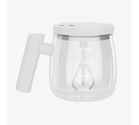 GizmoSynth Taza de mezcla eléctrica de 400 ml, taza de café con tapa y asa, taza agitadora para oficina en casa, ligera, de alta velocidad, adecuada para café, leche, proteína en polvo