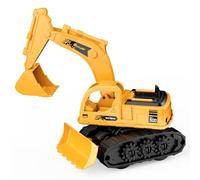 GizmoVine Excavadora Juguete, Camiones, 2 en 1 Retroexcavadora a Fricción Modelo con Bulldozer, Partes Fuertes y Flexibles, Regalo de Cumpleaños y Navidad para Niños 2 3 4 5 Años