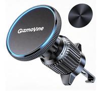 GizmoVine Soporte Móvil para Coche Magnético, 20 Imanes N52, Gancho Metálico Mejorado 2026, Soporte MagSafe para Rejilla de Ventilación, Compatible con iPhone 17 16 15 14 13, Samsung y Xiaomi, Negro