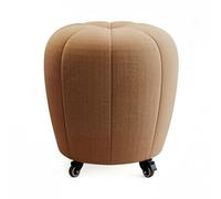 GIZNXBA Otomana Reposapies De Tela para Sofá Puf Giratorio De 360° con Ruedas Puf Tapizado con Asiento para Maquillaje, para El Salón, El Dormitorio O La Entrada(Bruin)