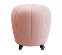 GIZNXBA Otomana Reposapies De Tela para Sofá Puf Giratorio De 360° con Ruedas Puf Tapizado con Asiento para Maquillaje, para El Salón, El Dormitorio O La Entrada(Roze)