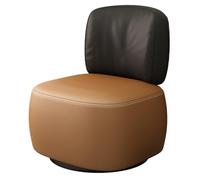 GIZNXBA Puf Otomano Cuadrado Reposapiés Giratorio para Salón Silla Giratoria Pequeña Tapizada En Cuero con Respaldo Moderno para Sofá, Dormitorio O Pasillo(Brown A)