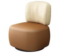 GIZNXBA Puf Otomano Cuadrado Reposapiés Giratorio para Salón Silla Giratoria Pequeña Tapizada En Cuero con Respaldo Moderno para Sofá, Dormitorio O Pasillo(Brown B)