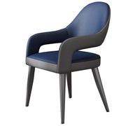 GIZNXBA Silla Auxiliar De Cocina con Reposabrazos Sillas De Cocina Tapizadas En Cuero Sillas De Comedor Ergonómicas con Respaldo Moderno para Dormitorio Silla De Recepción(Blauw)