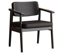 GIZNXBA Silla De Oficina para El Hogar Silla Auxiliar con Reposabrazos Sillón Tapizado Sillas para Sala De Espera Sillas De Cuero para Sala De Conferencias con Acolchado para Salón(Nero,C)