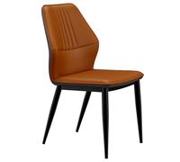 GIZNXBA Silla Tapizada Comedor Sillas De Comedor Modernas Silla Auxiliar Tapizada En Cuero para Oficina con Patas Metálicas Sillas De Recepción con Cojín Suave para Cocina O Dormitorio(Orange)