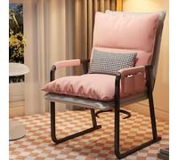 GIZNXBA Sillas De Acento Reclinable con Almohada De Respaldo Silla De Computadora Ergonómica Sillas De Oficina De Escritorio Ejecutivo Silla De Lectura De Salón Tapiceada para Sala De Estar(Roze)