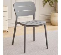 GIZNXBA Sillas De Cocina Modernas De Plástico con Respaldo Hueco Silla Apilable para Comedor Silla Auxiliar con Respaldo Ergonómico Sillas De Exterior para Picnics, Acampadas(Grey,A)