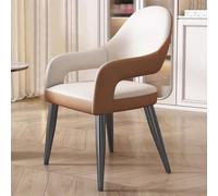 GIZNXBA Sillas De Comedor con Respaldo Ergonómico Silla De Recepción con Patas Metálicas Resistentes Silla Auxiliar De Cocina con Reposabrazos Sillas De Cocina Modernas Tapizadas En Cuero(Khaki)