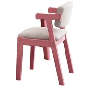 GIZNXBA Sillas De Comedor Madera con Reposabrazos Silla Auxiliar con Respaldo Ergonómico Y Tejido De Lino Moderno Silla De Lectura Sillas De Escritorio para Oficina En Casa, Dormitorio(Roze)