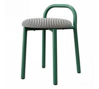 GIZNXBA Sillas De Comedor Modernas con Respaldo Bajo Taburetes De Tocador con Patas De Metal Taburetes Bajos Apilables con Asiento Acolchado Silla Auxiliar para Salón Y Restaurante(Green A)