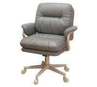 GIZNXBA Sillas De Ordenador De Cuero Silla De Escritorio para Oficina En Casa con Respaldo Medio Sillas Ejecutivas De Trabajo con Reposabrazos Y Modo De Balanceo De 13°(/Gray,Bianco)