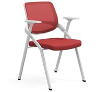 GIZNXBA Sillas Plegables con Cojín Acolchado Sillas De Recepción De Malla Silla Plegable Comercial con Estructura De Acero Silla para Sala De Espera, Conferencias Y Formación(Rosso)