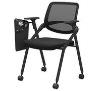 GIZNXBA Sillas Plegables con Cojín Acolchado Sillas De Recepción De Malla Silla Plegable Comercial con Estructura De Acero Silla para Sala De Espera, Conferencias Y Formación(Black D)