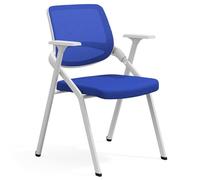 GIZNXBA Sillas Plegables con Cojín Acolchado Sillas De Recepción De Malla Silla Plegable Comercial con Estructura De Acero Silla para Sala De Espera, Conferencias Y Formación(Blauw)