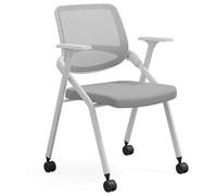 GIZNXBA Sillas Plegables con Cojín Acolchado Sillas De Recepción De Malla Silla Plegable Comercial con Estructura De Acero Silla para Sala De Espera, Conferencias Y Formación(Gray B)